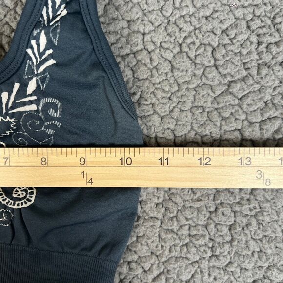 Athleta Sports Bra Embroidered Floral Vine Print Gray Size XS Stretchy - Picture 6 of 6